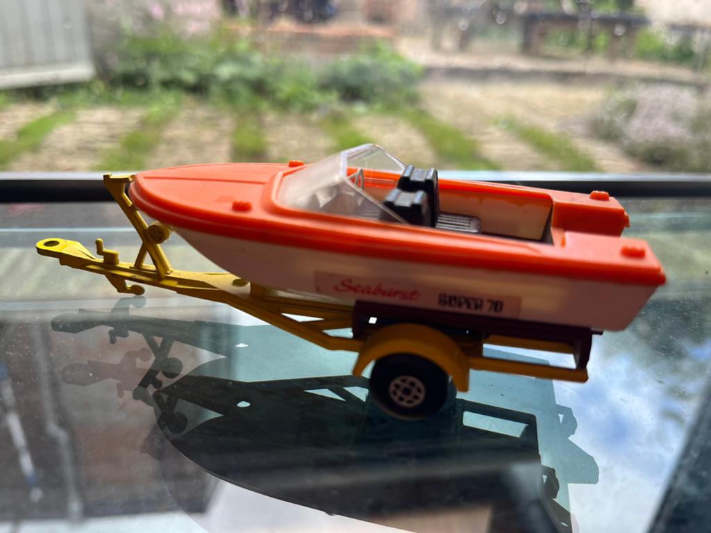 Vintage Matchbox Boot met trailer, Ophalen of Verzenden, Gebruikt