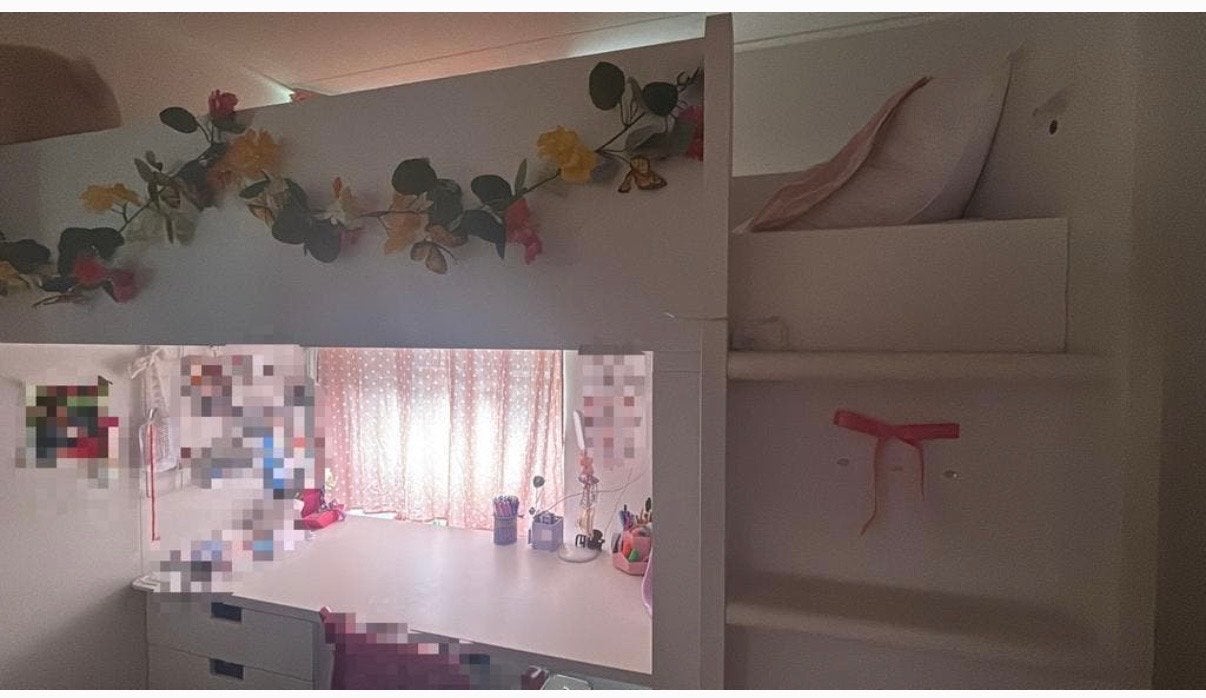IKEA SMÅSTAD Hoogslaper met bureau en opbergruimte, Huis en Inrichting, Ophalen, Gebruikt, Eenpersoons, 200 cm
