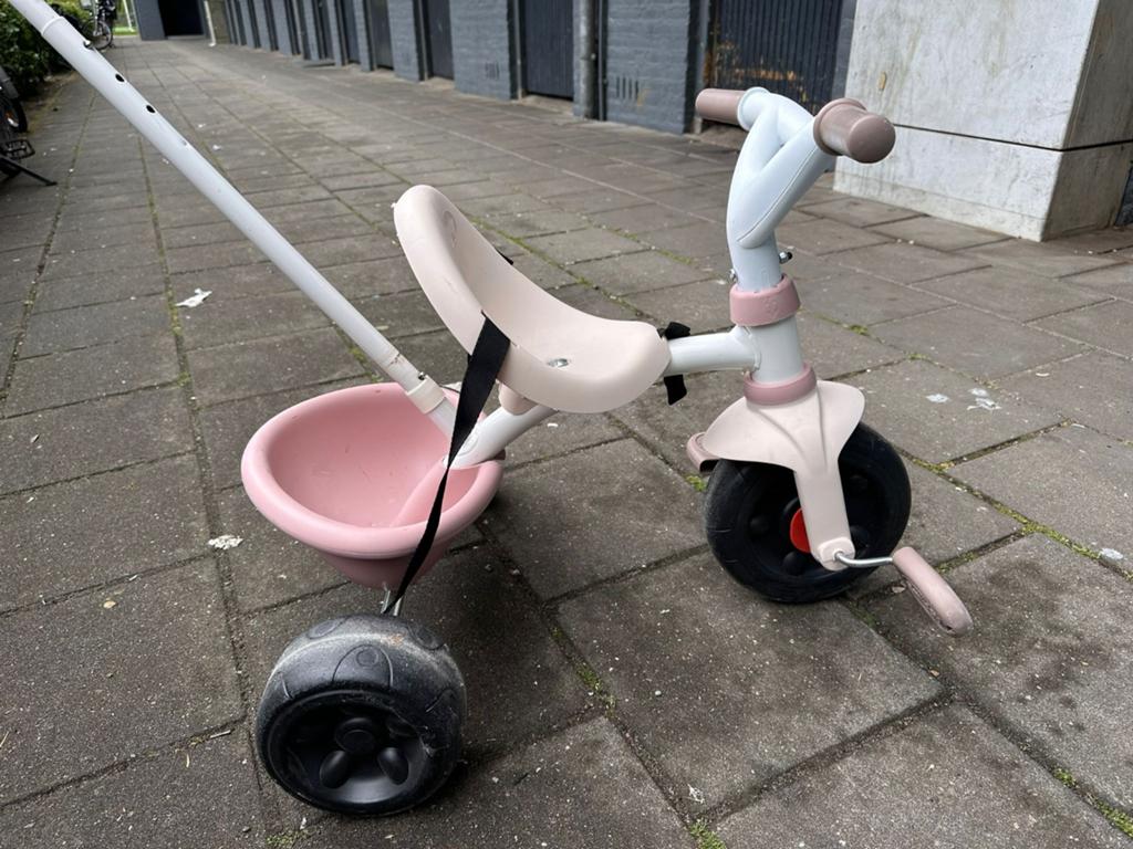 Roze Kinderfiets/Driewieler met Duwstang - Smoby, Ophalen