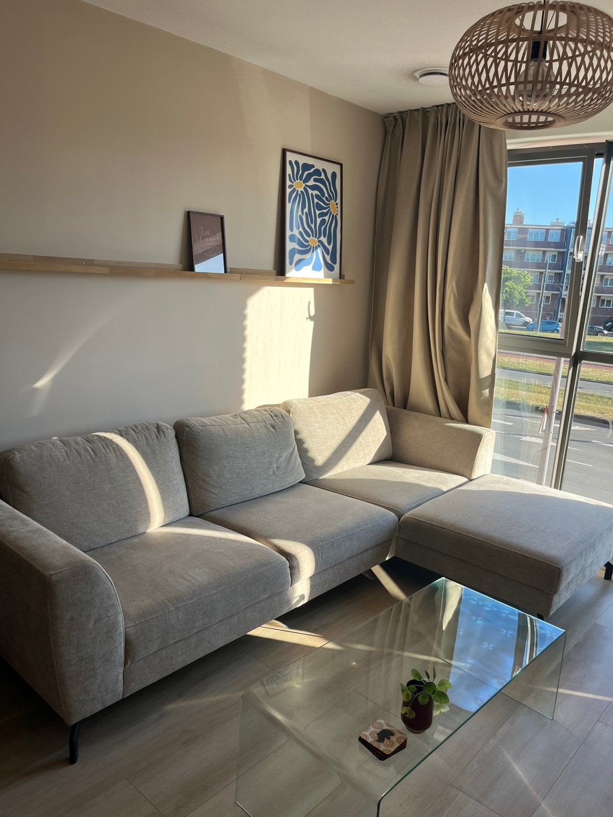 Mooie beige/taupe hoekbank – Seats and Sofas model Lissabon, Ophalen, Gebruikt