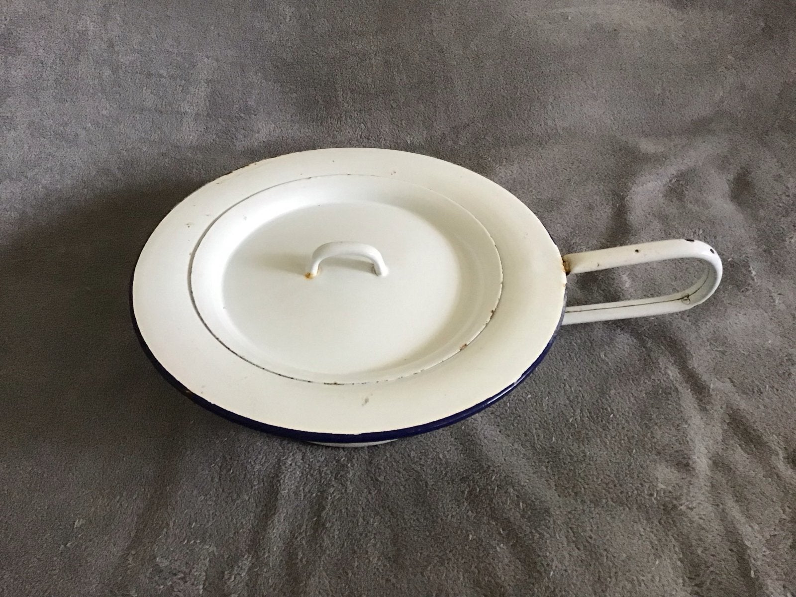 Vintage Emaille Ondersteek / Bed Pan met Deksel, Ophalen of Verzenden