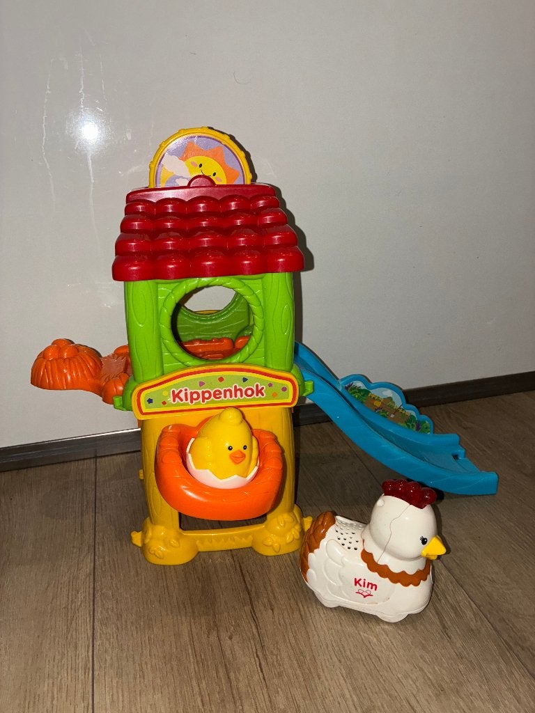 vtech zoef zoef dieren kippenhoek met kip auto, Ophalen of Verzenden, Zo goed als nieuw, 6 maanden tot 2 jaar