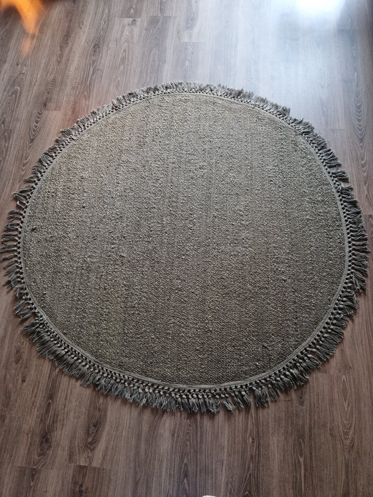 Vloerkleed rond, Huis en Inrichting, Gebruikt, Rond, Ophalen of Verzenden, Met franjes