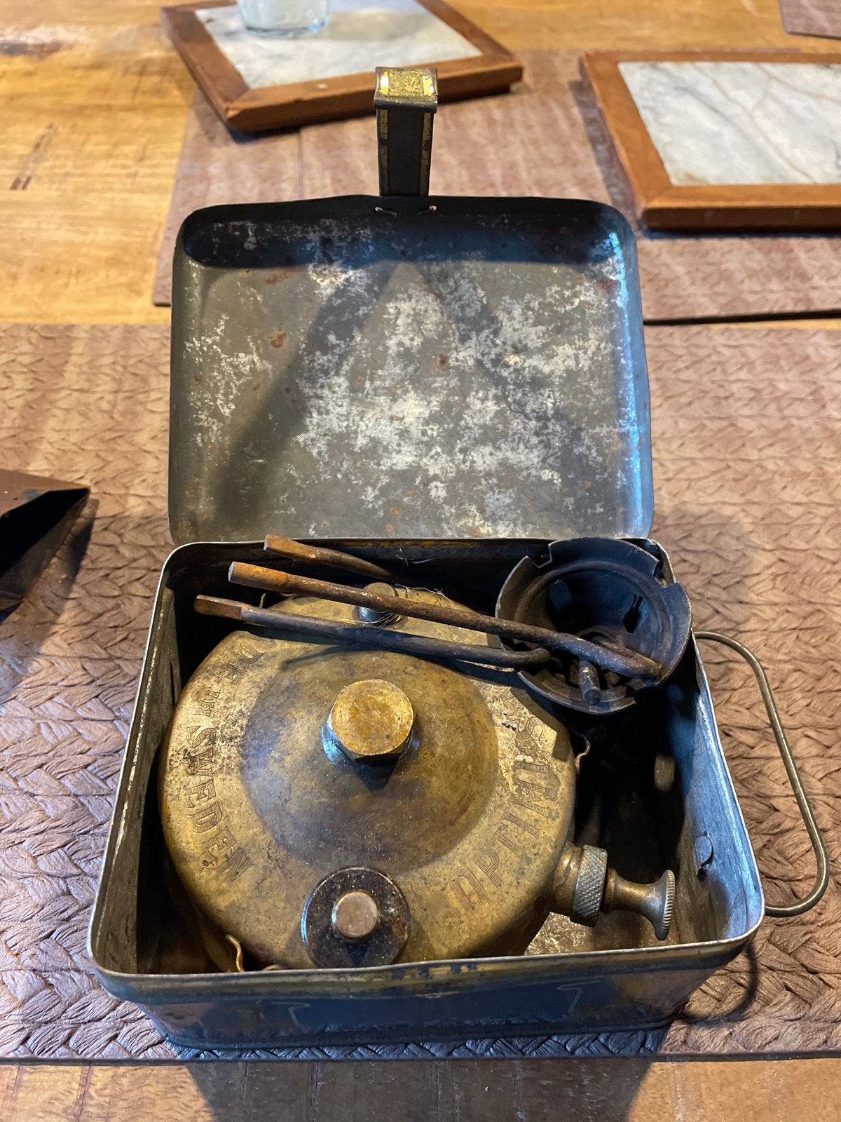 Antieke Optimus Petroleumbrander in Originele Doos, Antiek en Kunst, Ophalen
