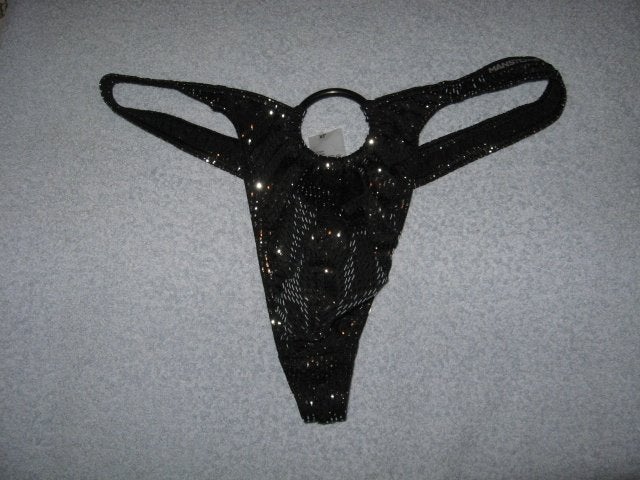 Te koop heren string Manstore zwart/zilver, Verzenden, Zwart, Manstore, Overige typen