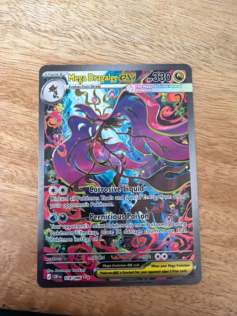 Mega dragalge 118 chaos rising, Hobby en Vrije tijd, Verzamelkaartspellen | Pokémon, Nieuw, Losse kaart, Ophalen of Verzenden