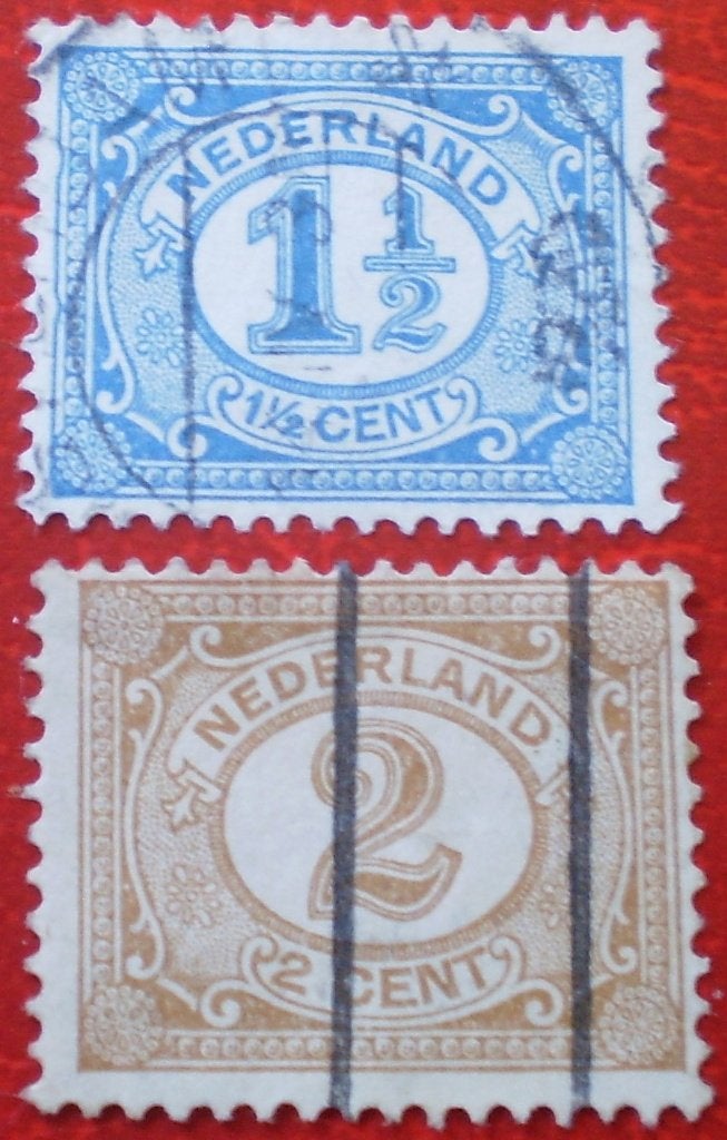 Nederland - 1,5 en 2 Cent, Postzegels en Munten, Verzenden, T/m 1940, Gestempeld