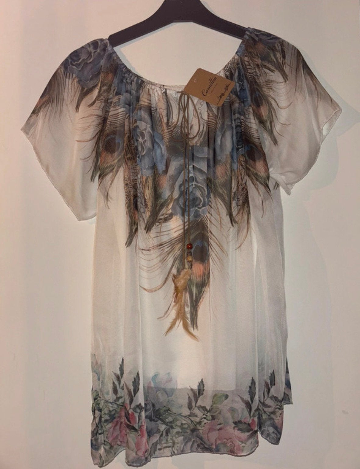 Witte blouse ibiza boho style nieuw onesize, Ophalen of Verzenden, Nieuw, Wit, Korte mouw