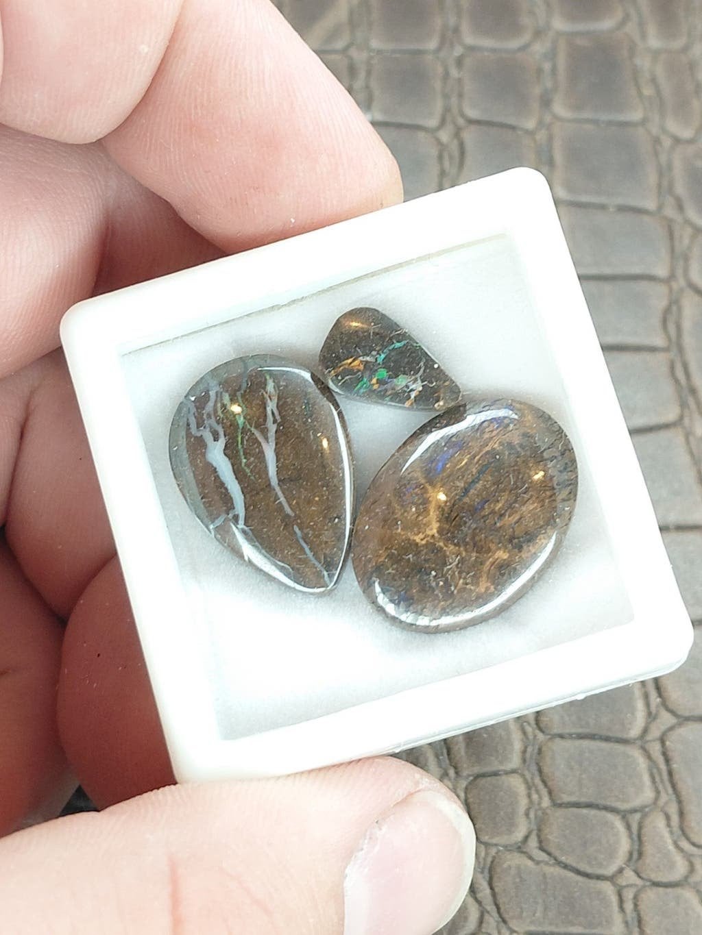 3 echte orginele boulder opaal cabochons, Sieraden, Tassen en Uiterlijk, Ophalen of Verzenden, Nieuw, Overige materialen