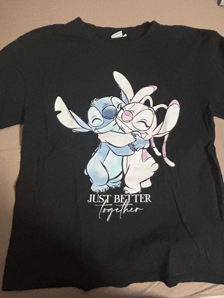 T-shirt stitch angel M, Ophalen of Verzenden, Zo goed als nieuw, Zwart, Korte mouw