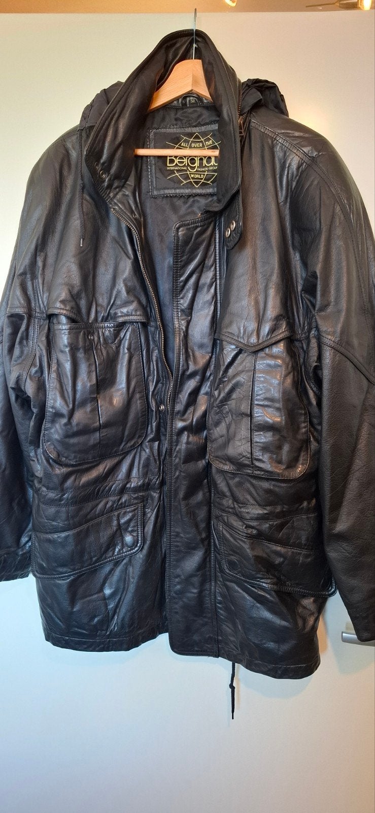 Berghaus International Fashion Group Leren Jas Zwart, Zwart, Overige maten, Gedragen, Ophalen