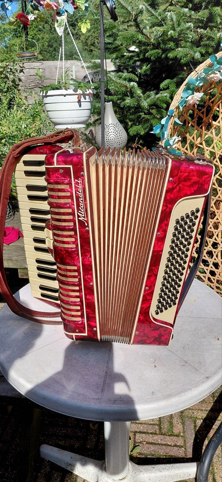 Mirandelli accordeon, Ophalen of Verzenden, Gebruikt, Overige merken, Met riemen