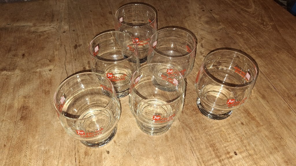 7up "Seven-Up" glazen 60s/70s, Verzamelen, Ophalen of Verzenden, Zo goed als nieuw, Gebruiksvoorwerp