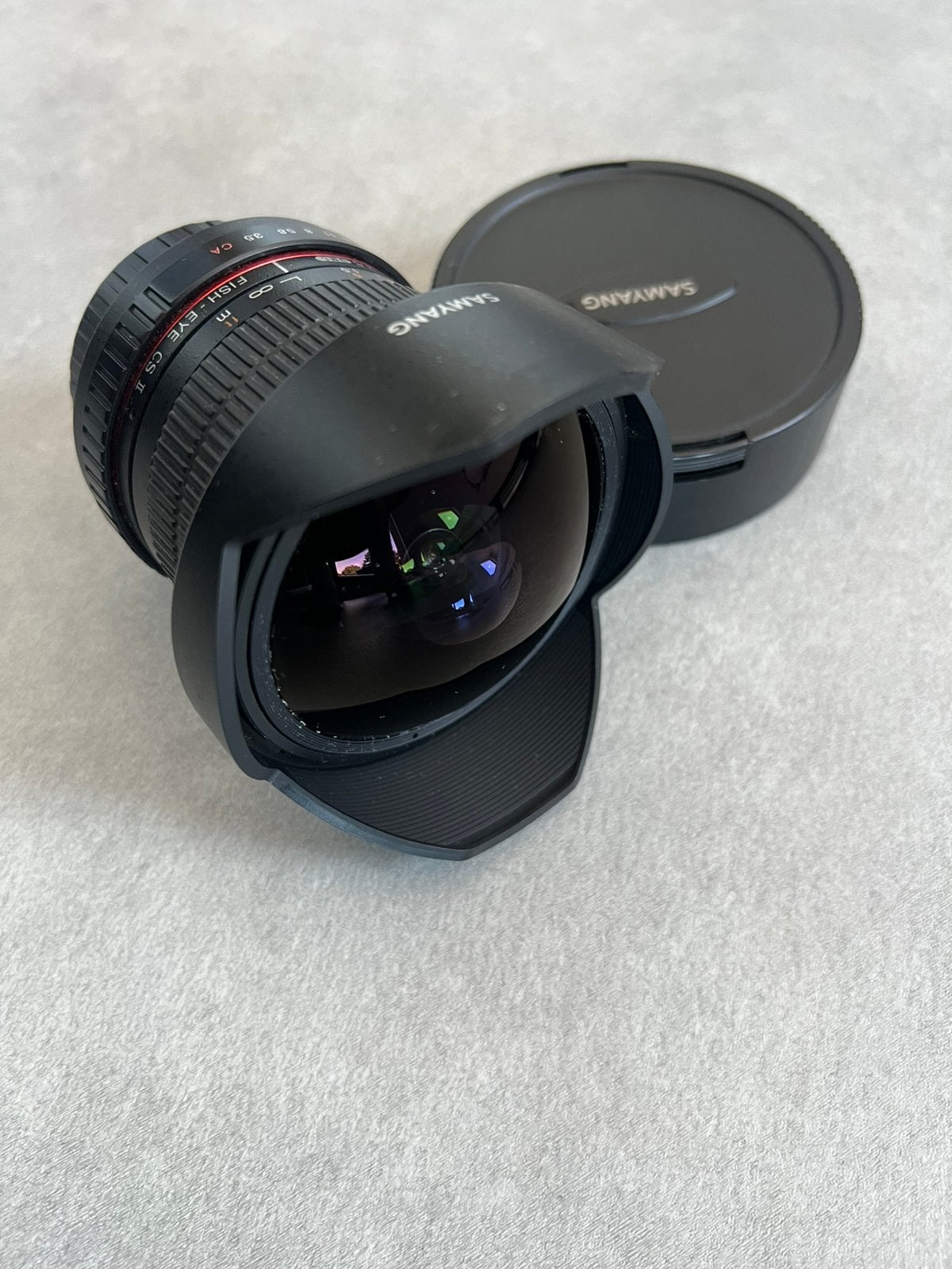 Samyang 8mm F3.5 Fisheye-lens Canon EF-S-mount, Ophalen of Verzenden, Zo goed als nieuw
