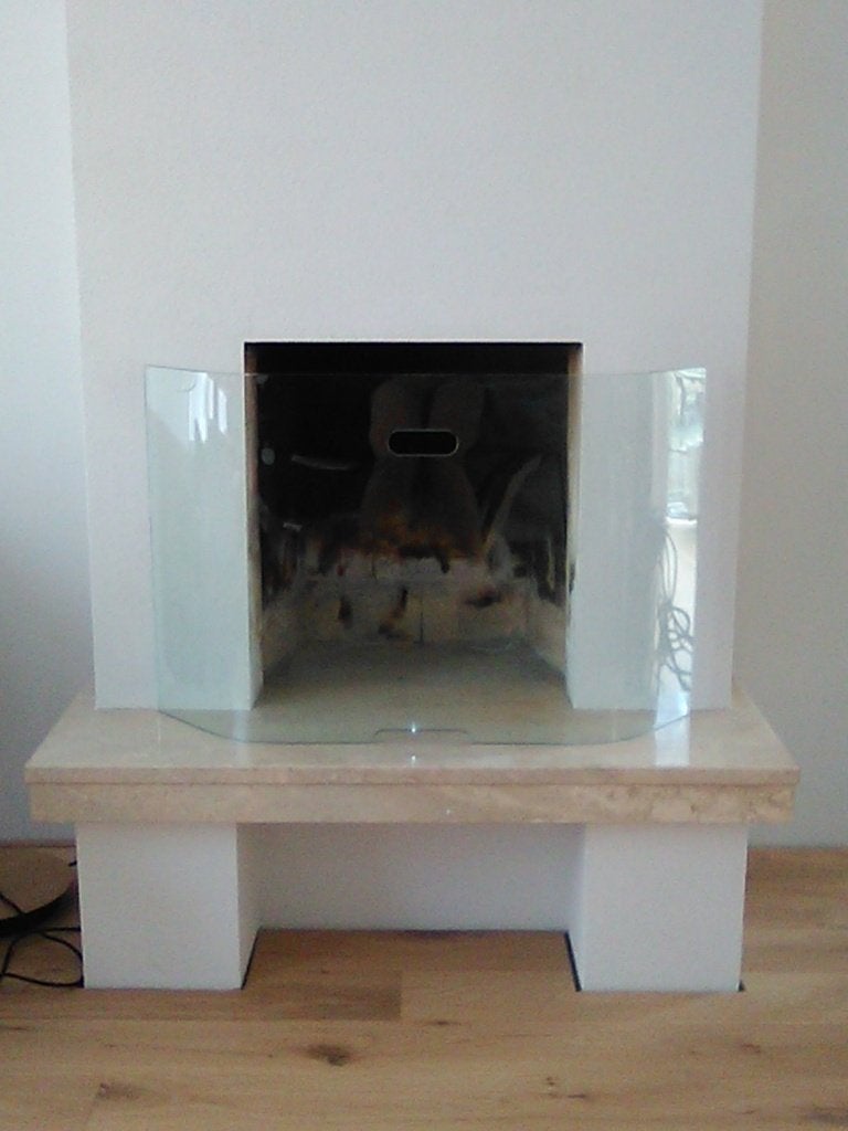 haardscherm vonkenscherm glas nieuwstaat, Ophalen, Zo goed als nieuw, Inbouwhaard, Houthaard