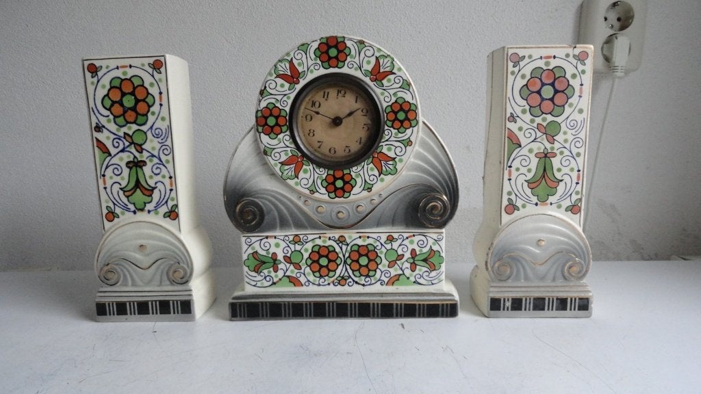 Klokkenstel, antiek, porselein, Antiek en Kunst, Ophalen of Verzenden