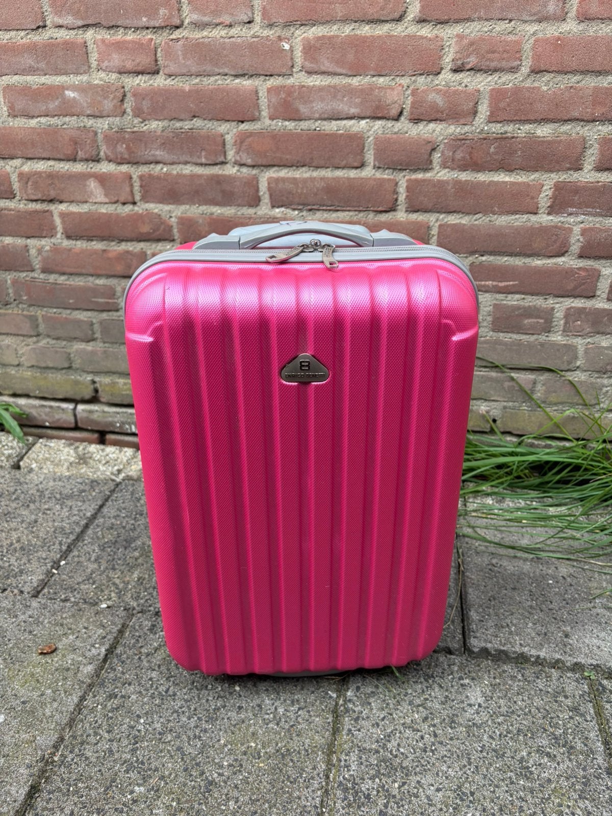 Roze Enrico Benetti trolley / reiskoffer met wieltjes, Ophalen, Gebruikt, 50 tot 60 cm, Hard kunststof