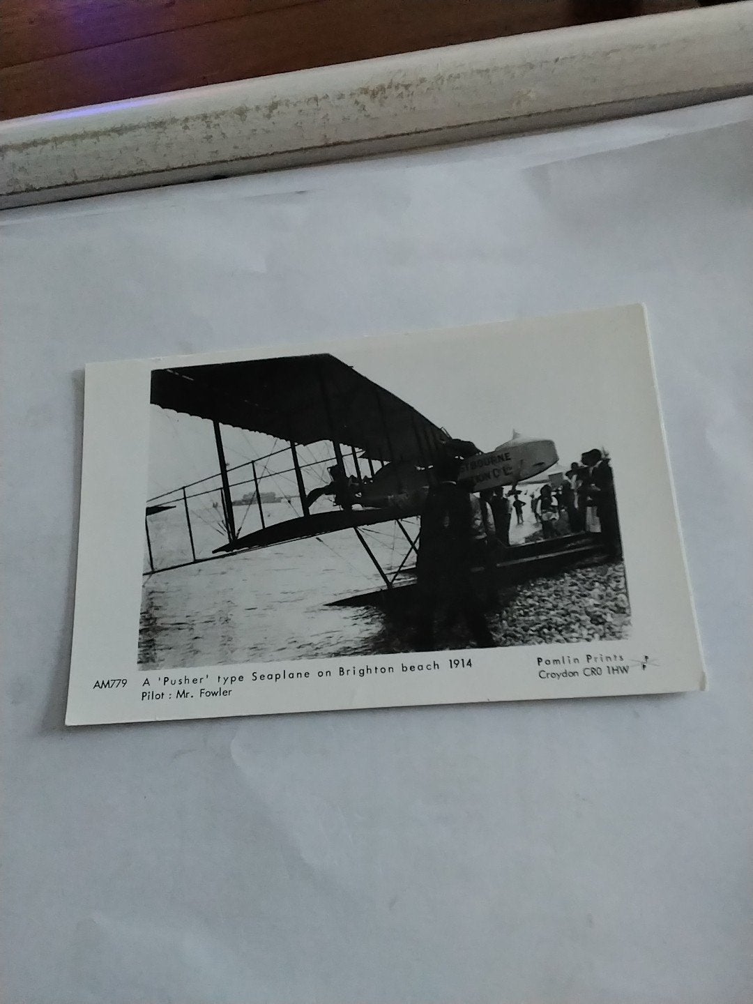 Oude ansichtkaart: Watervliegtuig Brighton Beach 1914, Ophalen of Verzenden, Voor 1920, Gelopen