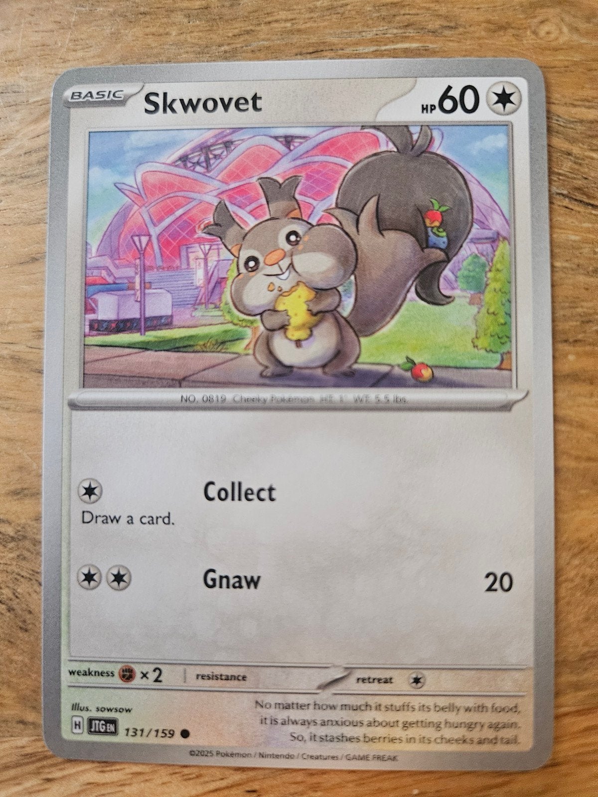 Skwovet Pokémon kaart - Basic - 60 HP, Ophalen of Verzenden, Zo goed als nieuw, Losse kaart