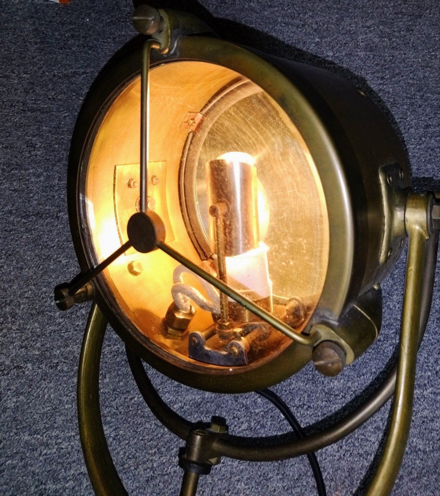 Francis koperen zoeklicht, Ophalen, Gebruikt, Motorboot, Gebruiksvoorwerp