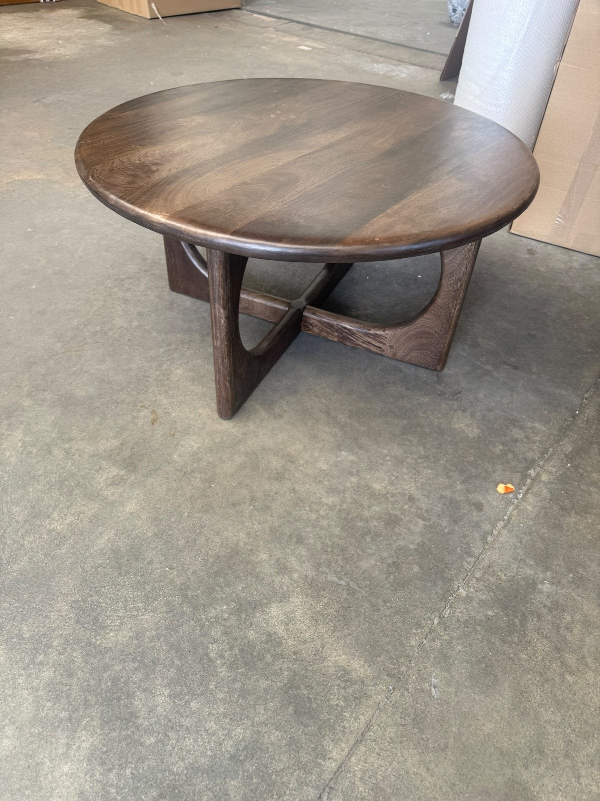 Bruine Salontafel - Showmodel - Rond 80cm, Ophalen, Rond, 50 tot 100 cm, Zo goed als nieuw