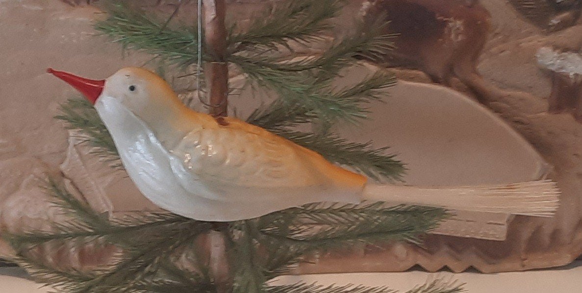 Celluloid Kerstbal Vogeltje, Diversen, Verzenden
