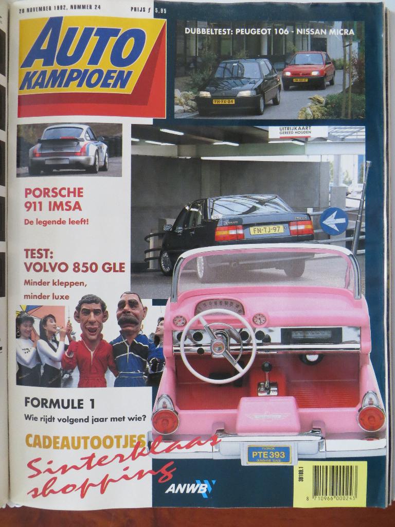 Autokampioen nr. 24 1992 Volvo 850 GLE, Porsche 911 IMSA, Ophalen of Verzenden, Nieuw, Porsche