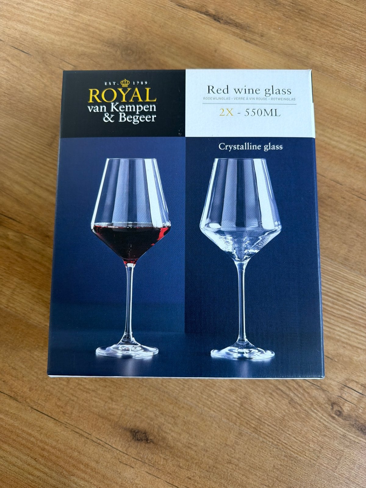 Royal van Kempen & Begeer Rode Wijnglazen 2x 550ml, Glas of Glazen, Nieuw, Ophalen of Verzenden, Glas