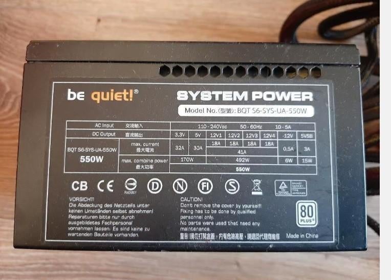 Be Quiet voeding 550 Watt, Ophalen, Zo goed als nieuw