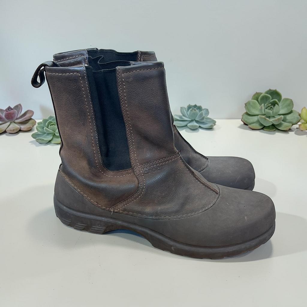 Crocs Laarzen M12 Bruin Leer Greeley Slip On Sherpa Lined, Ophalen of Verzenden, C, Gedragen, C