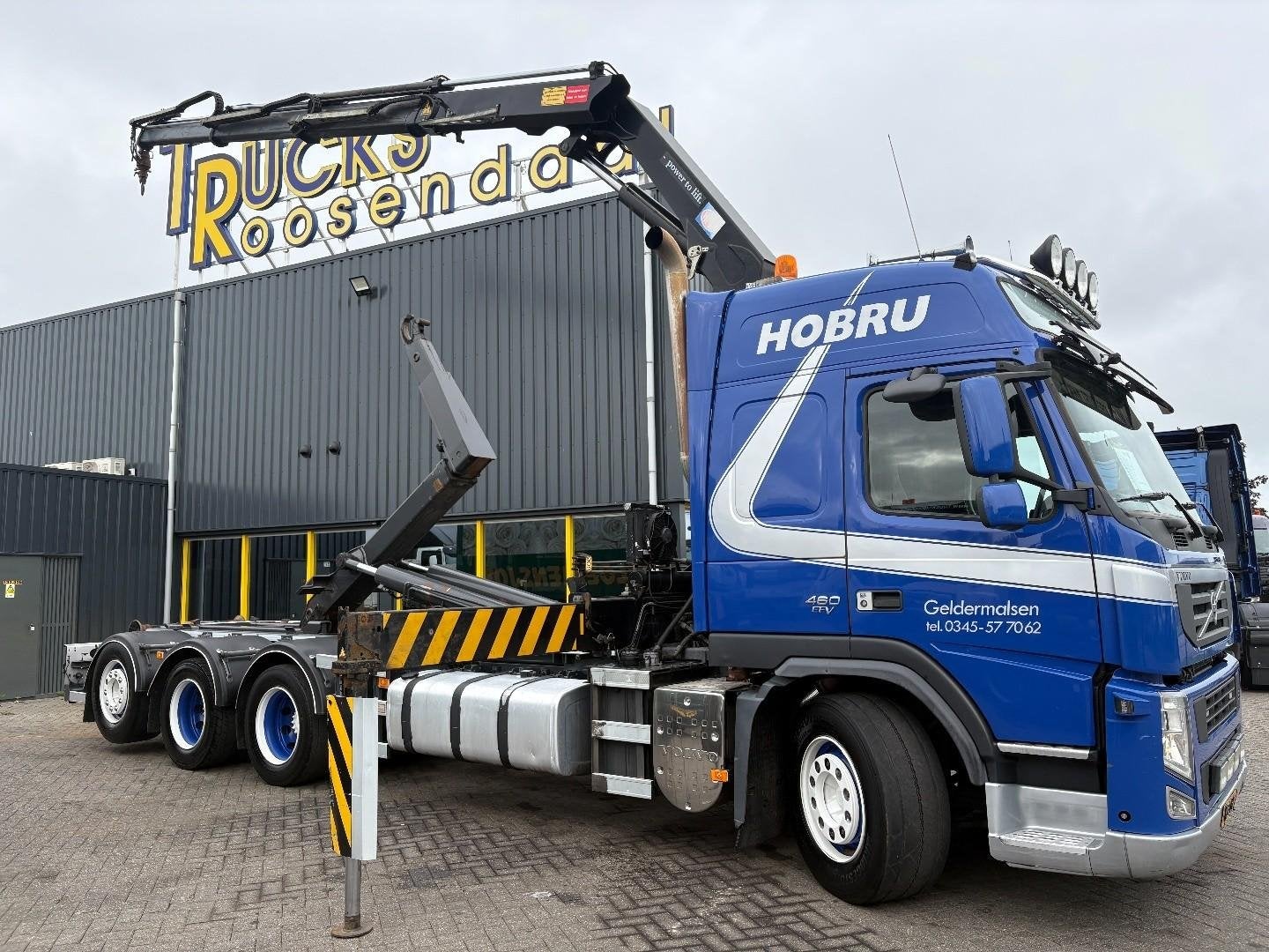 Volvo FM 460 EEV + HMF 2200-- 3X EXT. + REMOTE + HAAKARM SYS, Auto's, Automaat, Euro 5, 460 pk, Blauw