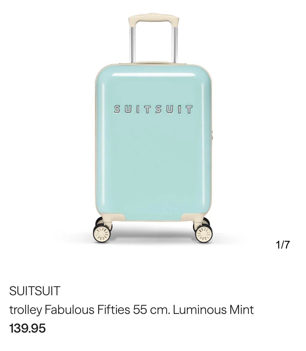 Nieuwe SUITSUIT Koffer 55 cm Mintgroen !!!, Sieraden, Tassen en Uiterlijk, Koffers, 50 tot 60 cm, Hard kunststof, Nieuw, Ophalen of Verzenden