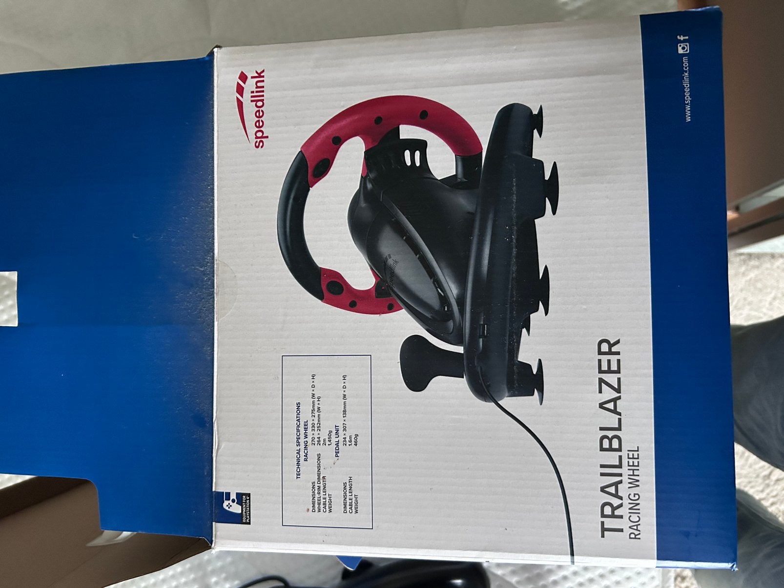 Speedlink trailblazer racing wheel + pedalen, Spelcomputers en Games, Games | Sony PlayStation 4, 1 speler, Racen en Vliegen, Ophalen of Verzenden