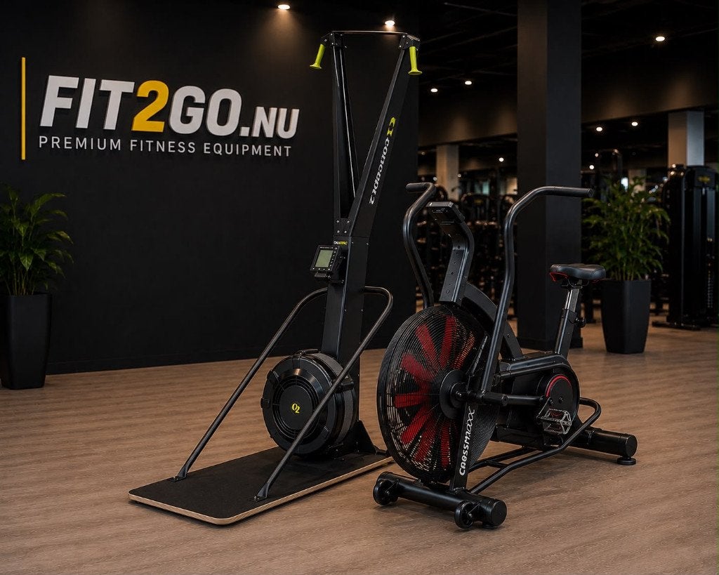 Concept2 SkiErg PM5 & Crossmaxx Airbike Pro: Combi-Deal, Sport en Fitness, Fitnessmaterialen, Ophalen, Zo goed als nieuw, Benen