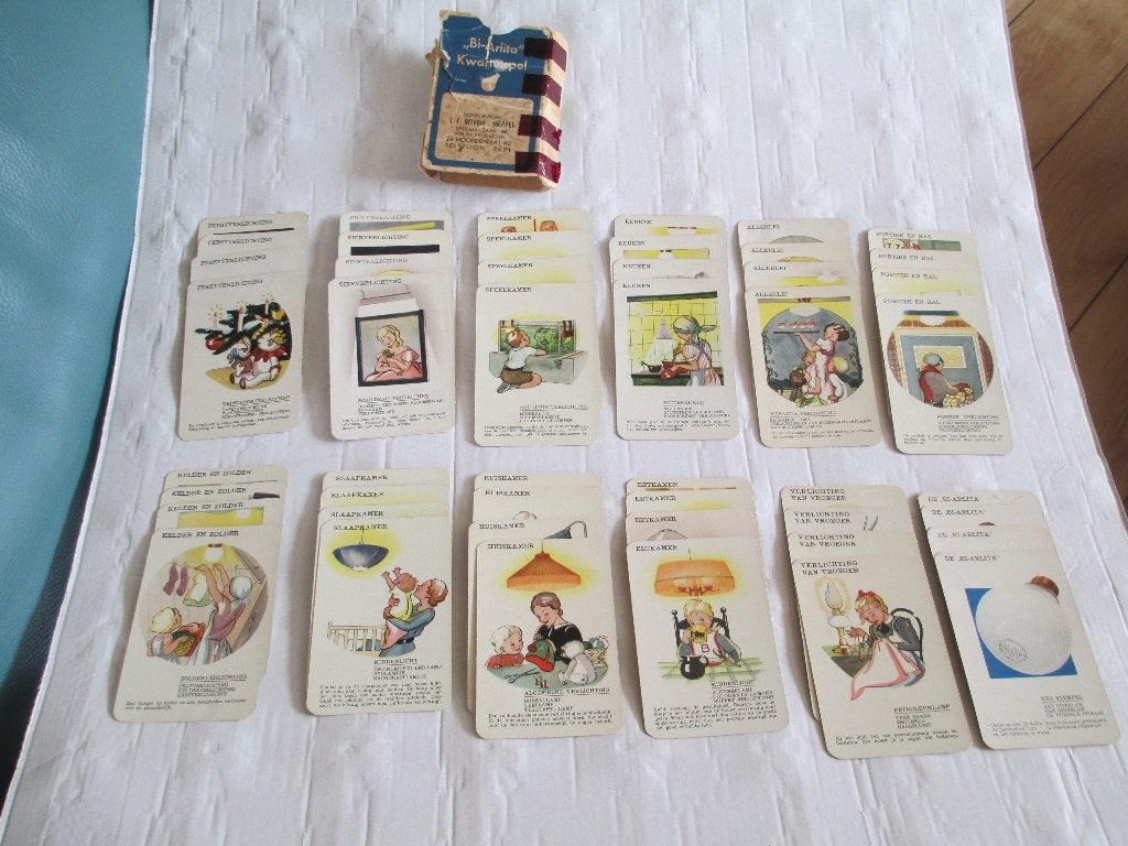 vintage bi-arlita kwartetspel - beter licht - t.f. boven, Ophalen of Verzenden, Gebruikt, Joker(s)
