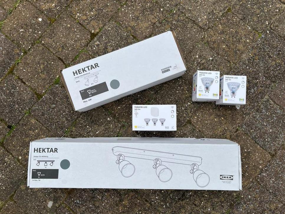 IKEA Hektar lampen Originele prijs €80,-., Huis en Inrichting, Lampen | Spots, Ophalen, Metaal of Aluminium, Zo goed als nieuw