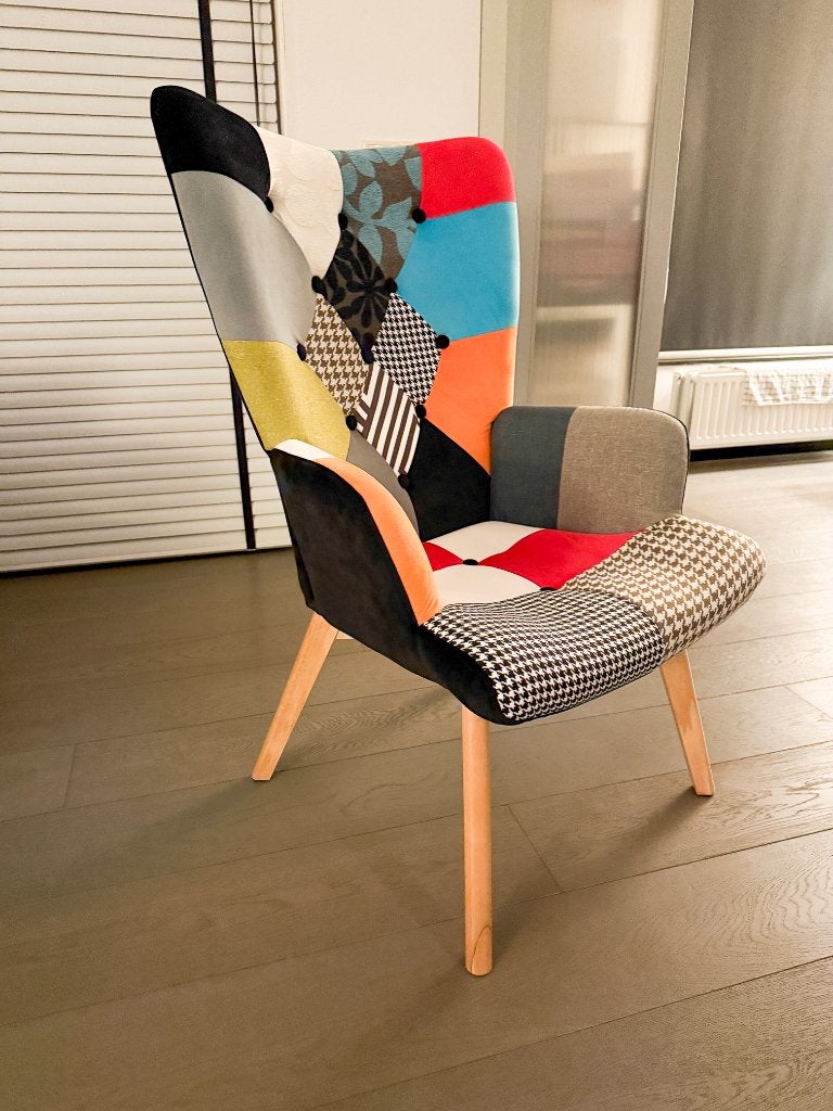 Scandinavisch design feauteuil, Ophalen, Overige kleuren, Zo goed als nieuw, Stof