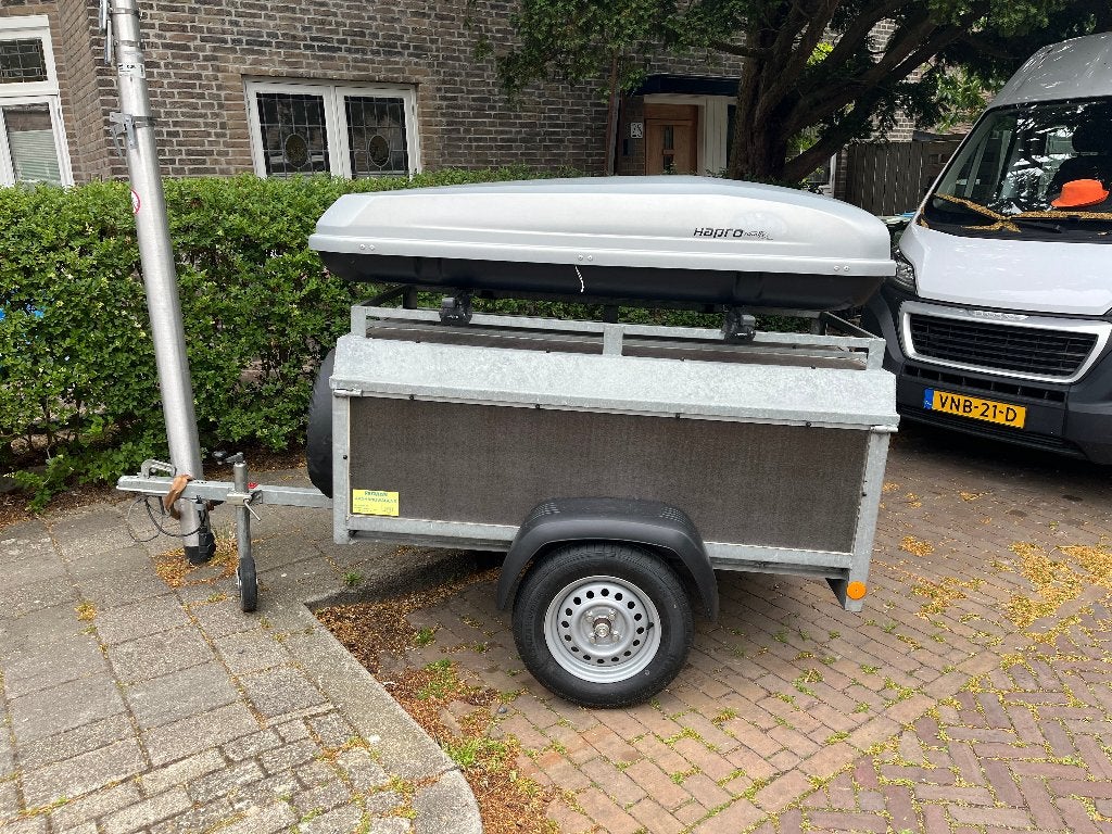 Powertrailer Bagagewagen / Aanhanger met Thule dakkoffer, Ophalen, Gebruikt