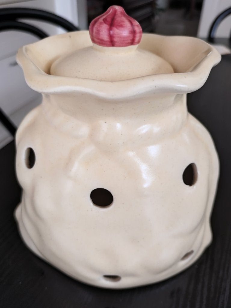 Knoflook bewaarpot, Beige, Nieuw, Ophalen of Verzenden, Voorraadpot
