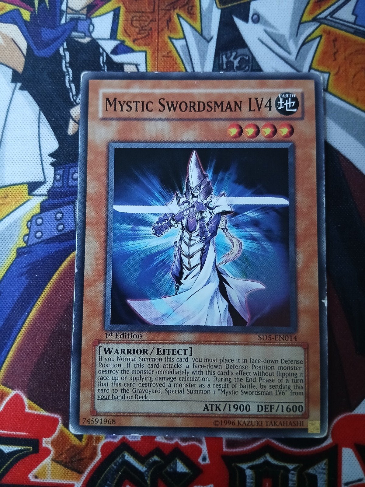 Mystic Swordsman LV4 - SD5 Structure Deck: Warrior's Triumph, Ophalen of Verzenden, Gebruikt, Losse kaart, Foil