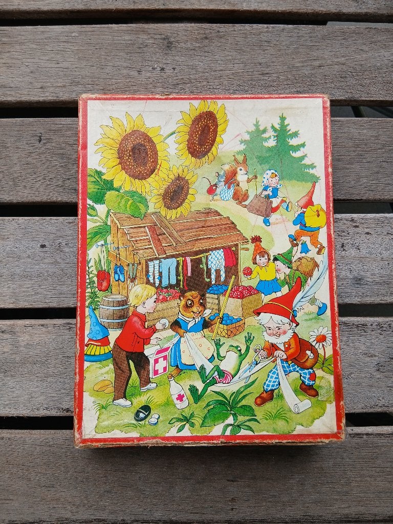 vintage houten puzzel, Gebruikt, 10 tot 50 stukjes, Ophalen of Verzenden, Van hout