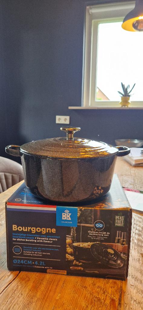BK braadpan, Gietijzer, Ophalen of Verzenden, Zo goed als nieuw, Keramische plaat
