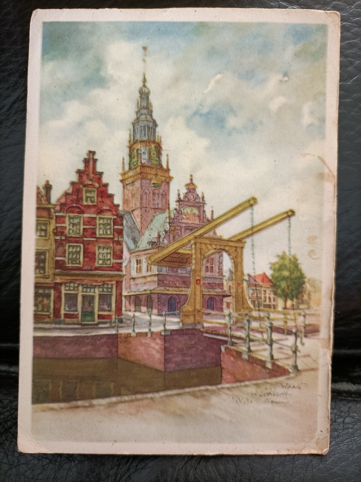 Alkmaar De Waag. Kinderbriefkaart. Voor het kind 1951, Verzenden, 1940 tot 1960, Gelopen, Noord-Holland
