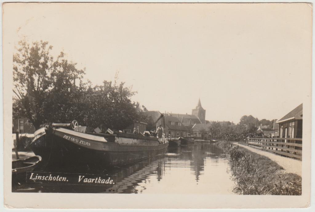 Linschoten - Vaartkade 1941 * Fotokaart, Ophalen of Verzenden, 1940 tot 1960, Gelopen, Utrecht