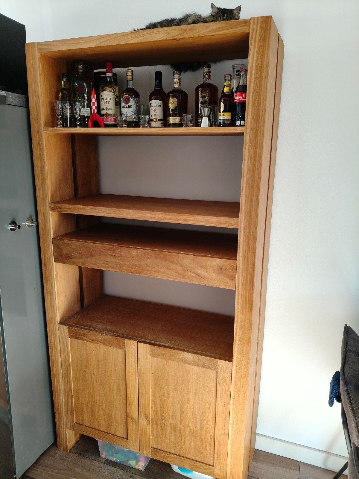 teak kast, Ophalen, Zo goed als nieuw, 25 tot 50 cm, 200 cm of meer