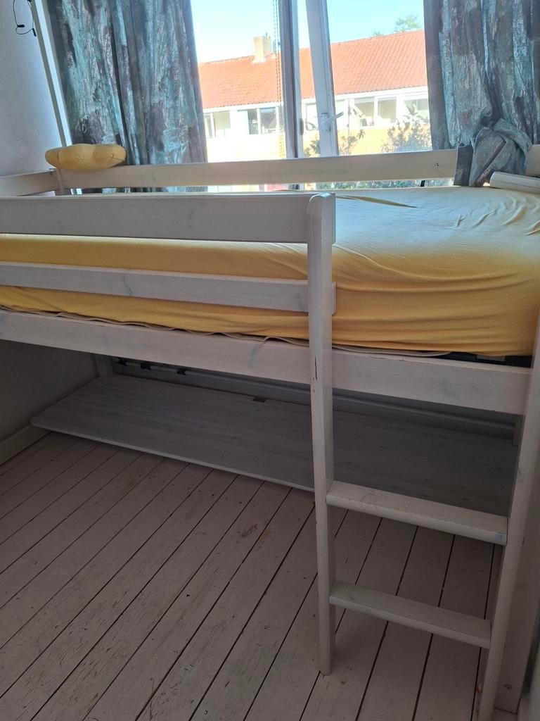 Halfhoogbed met bureau, Ophalen of Verzenden, Eenpersoons, 210 cm, Stapelbed