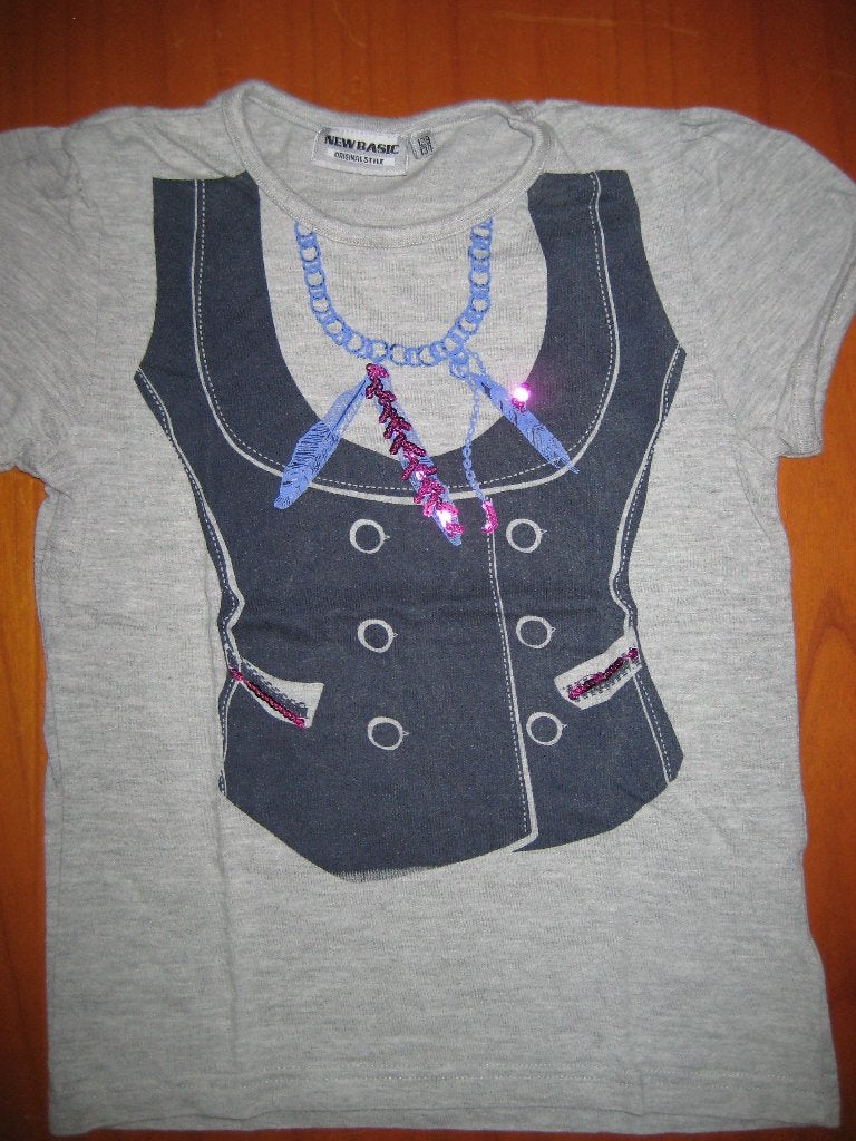 Grijs shirt, 134/140, New Basic, Kinderen en Baby's, Ophalen of Verzenden, Zo goed als nieuw, Meisje, Shirt of Longsleeve