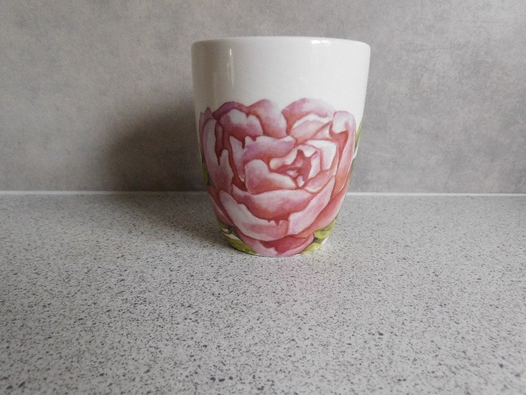 Mok 10x9 cm. Peony Pioenroos JET by ter Steege, Zo goed als nieuw, Overige stijlen, Mok, Ophalen of Verzenden