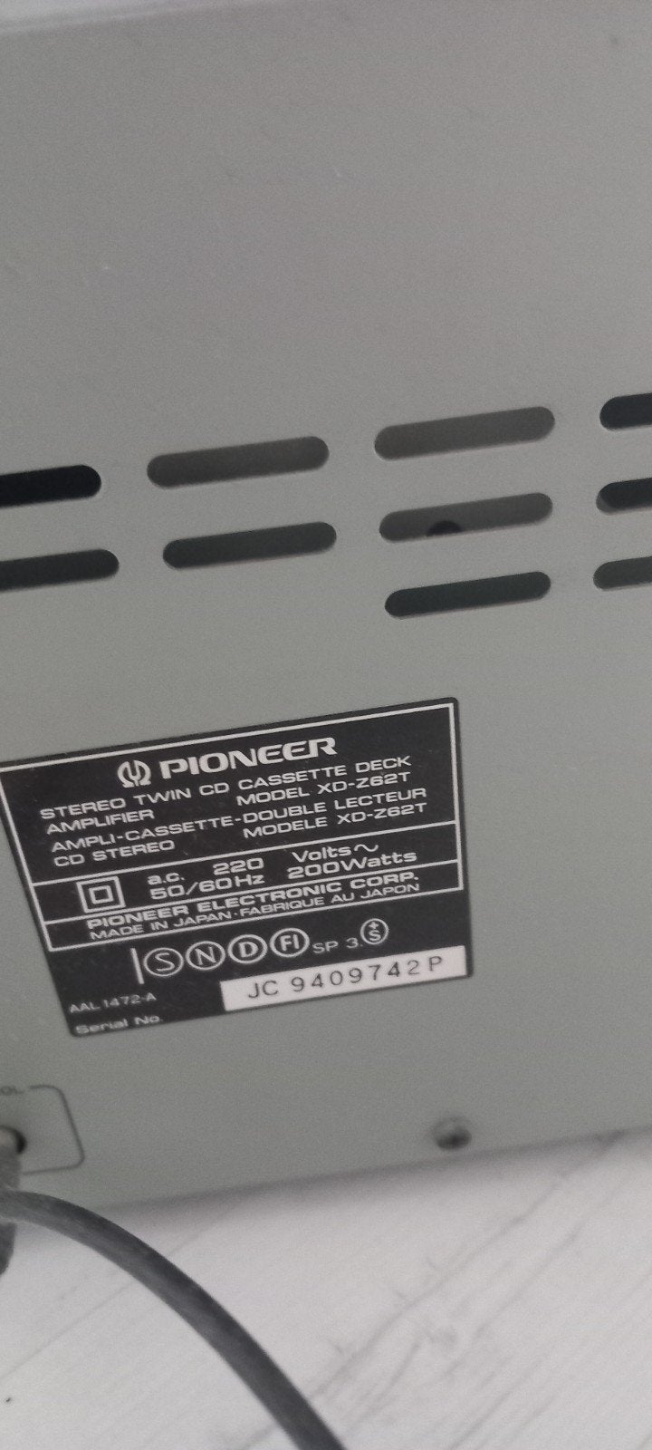 Pioneer Stereo Twin CD Cassette Deck XD-Z52T met speakers, Ophalen, Gebruikt, Losse componenten, Tuner of Radio