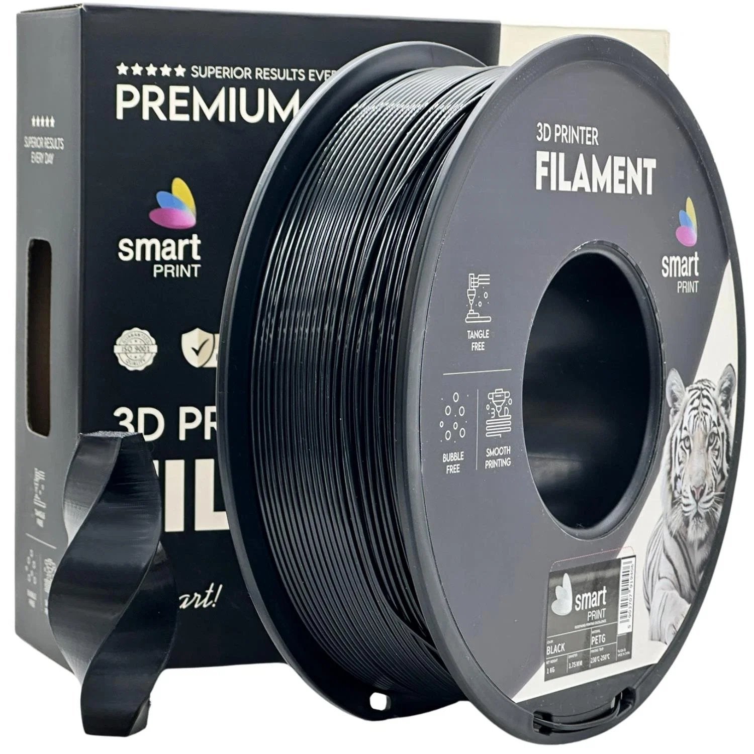 Smart Print PETG Filament 1.75mm 1kg Zwart/Wit, Ophalen of Verzenden, Nieuw
